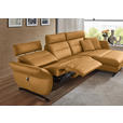 ECKSOFA in Echtleder Currygelb  300/157 cm  - Currygelb/Schwarz, Design, Leder/Metall (300/157cm) - Dieter Knoll