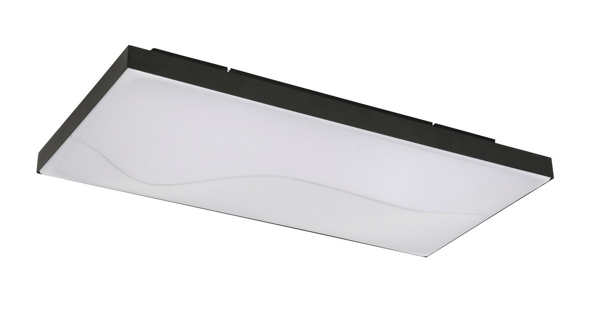 STROPNÍ LED SVÍTIDLO, 90/45/10,5 cm - černá, Design, kov/plast (90/45/10,5cm) - Novel