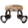 DECKENLEUCHTE    16/13/23 cm  - Schwarz, Natur, Holz/Metall (16/13/23cm) - Brilliant