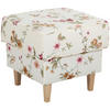 HOCKER in Textil Weiss  - Weiss/Buchefarben, Design, Holz/Textil (53/45/53cm) - Max Winzer