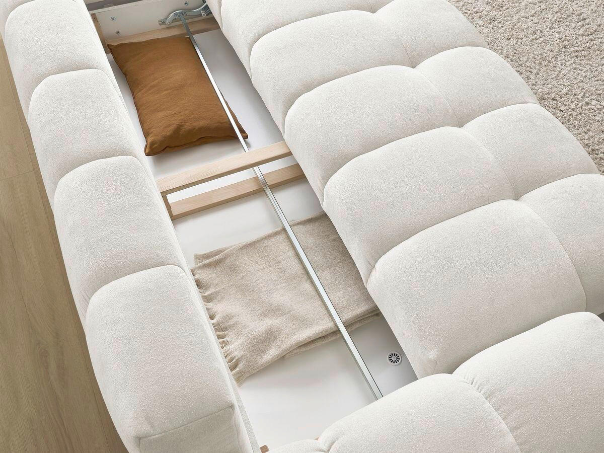 SCHLAFSOFA EVEREST  mit Rücken echt, Armteil links, Armteil rechts Struktur Weiß  - Schwarz/Weiß, MODERN, Kunststoff/Textil (278/90/115cm)