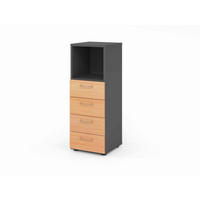AKTENSCHRANK Graphitfarben, Buchefarben  - Buchefarben/Graphitfarben, Basics, Holzwerkstoff (40/110/41,7cm) - Venda