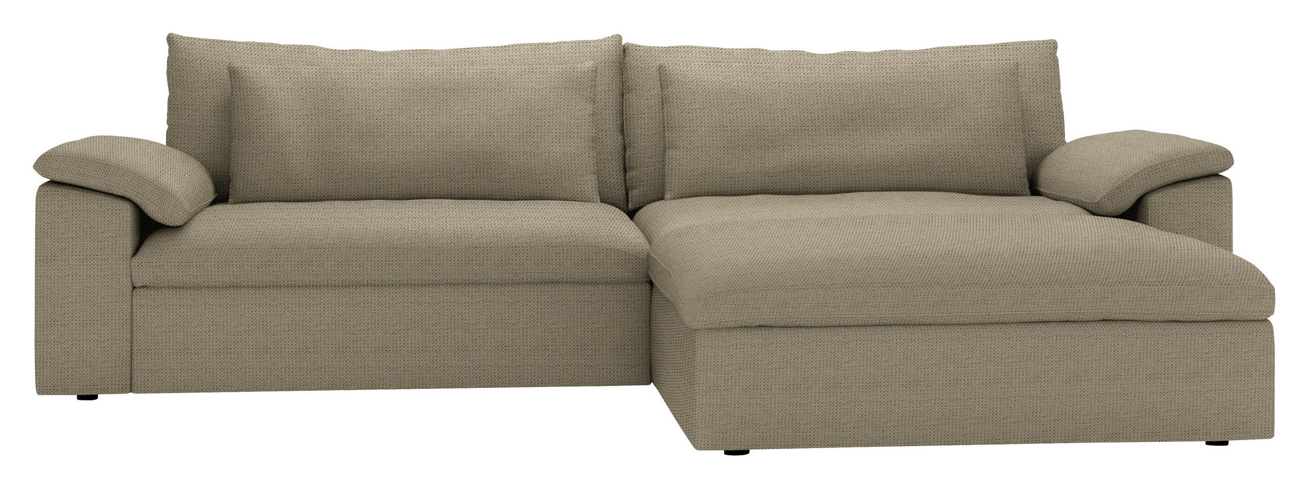 ECKSOFA  Chenille Taupe  - Taupe/Schwarz, Modern, Kunststoff/Textil (306/198cm) - Carryhome