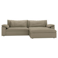 ECKSOFA  Chenille Taupe  - Taupe/Schwarz, Modern, Kunststoff/Textil (306/198cm) - Carryhome