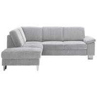 ECKSOFA  in Cord Hellgrau  200/248 cm  - Edelstahlfarben/Hellgrau, KONVENTIONELL, Textil/Metall (200/248cm) - Beldomo System