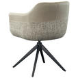 ARMLEHNSTUHL  in Eisen Webstoff, Mikrofaser  - Taupe/Schwarz, Design, Textil/Metall (62/83/60cm) - Novel