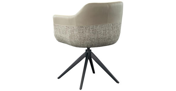 ARMLEHNSTUHL in Eisen Webstoff, Mikrofaser - Taupe/Schwarz, Design, Textil/Metall (62/83/60cm) - Novel
