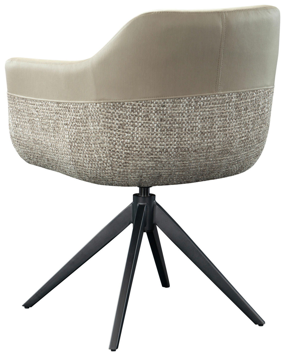ARMLEHNSTUHL  in Eisen Webstoff, Mikrofaser  - Taupe/Schwarz, Design, Textil/Metall (62/83/60cm) - Novel