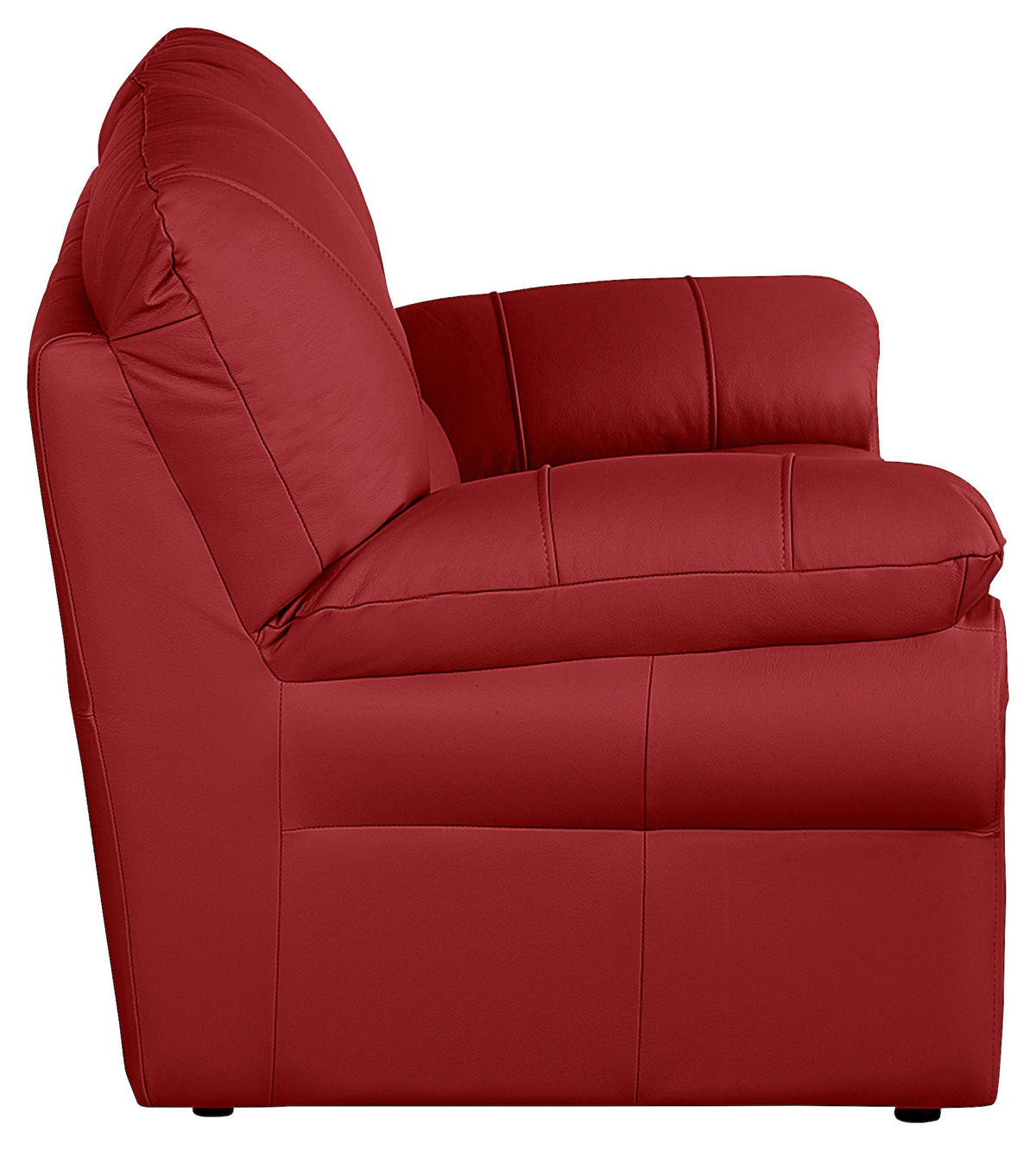 2-SITZER-SOFA in Echtleder Rot  - Rot/Schwarz, Design, Leder/Kunststoff (150/92/85cm) - Livetastic
