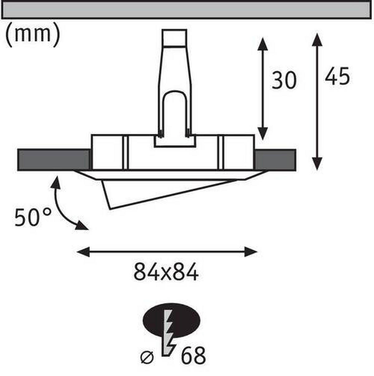LED-DECKENLEUCHTE 8,4/8,4 cm   - Alufarben/Weiß, Basics, Metall (8,4/8,4cm) - Paulmann
