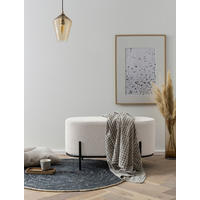 HOCKER in Textil Weiß  - Schwarz/Weiß, MODERN, Textil/Metall (80/42/40cm) - Livetastic