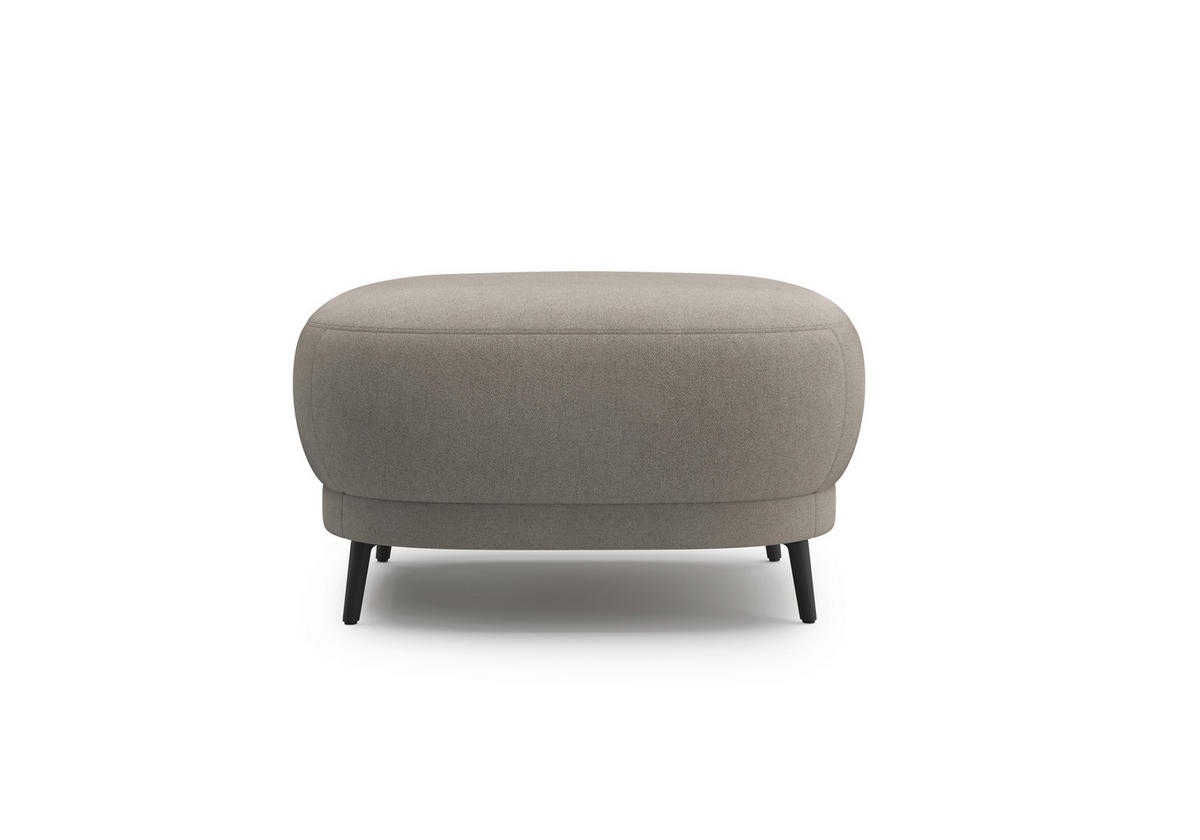 HOCKER in Textil Haselnussfarben  - Schwarz/Haselnussfarben, MODERN, Textil/Metall (90/49/90cm) - Sit & More