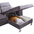 ECKSOFA in Webstoff Grau  250/167 cm  - Silberfarben/Grau, Design, Textil/Metall (250/167cm) - Xora