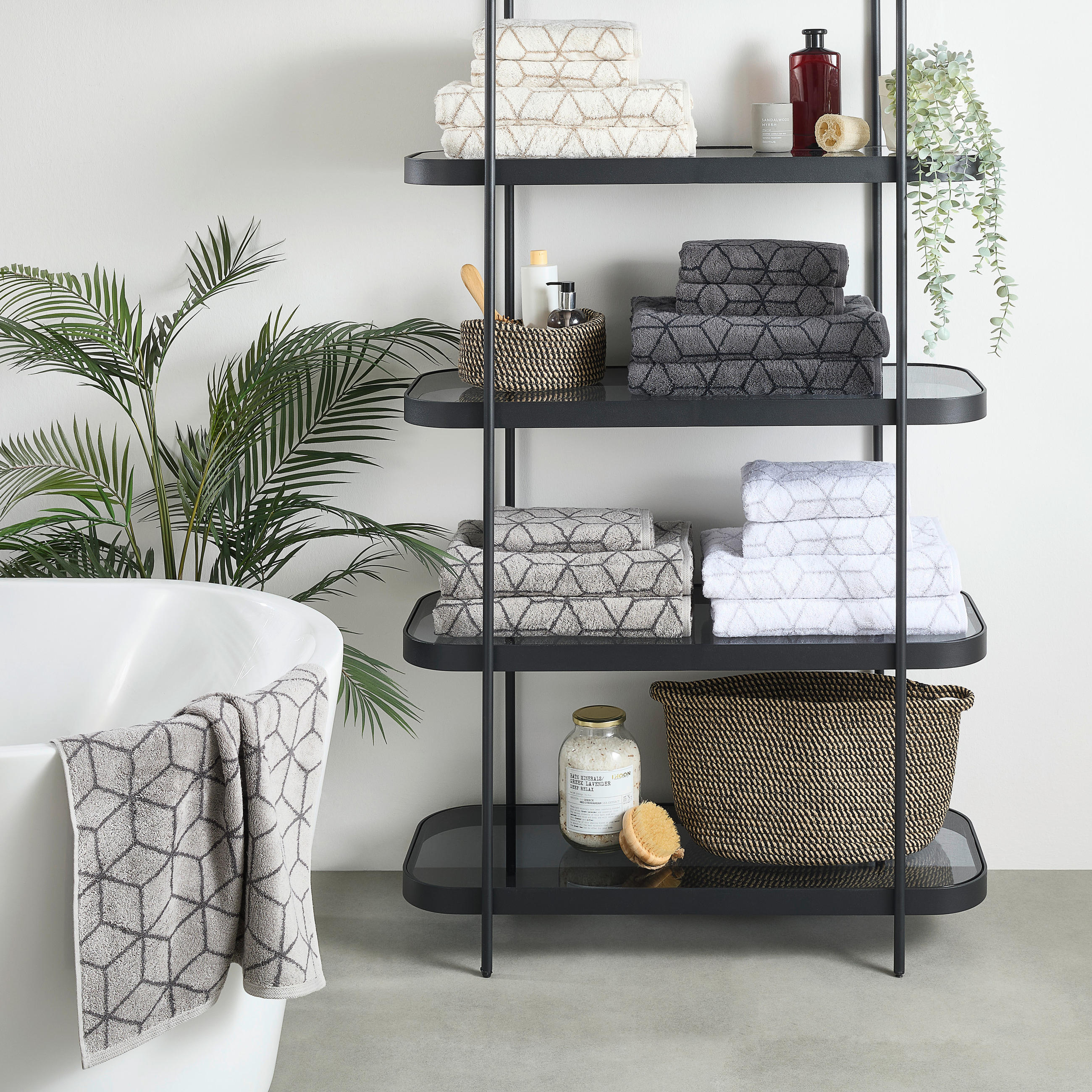 FROTTIERSET Coordinates Carré Graphitfarben 4-teilig  - Graphitfarben, Basics, Textil - Villeroy & Boch