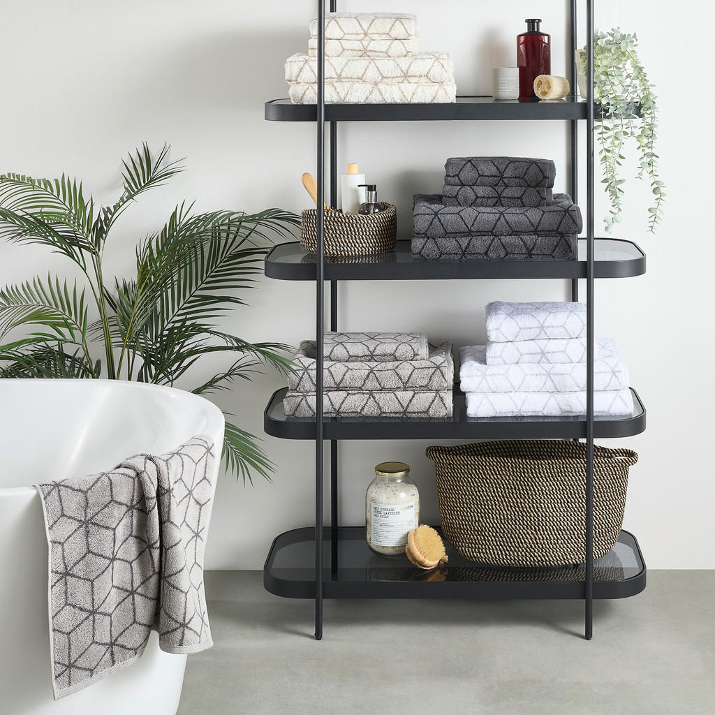 Thumbnail - Villeroy & Boch Frottierset Coordinates Carré, Graphit, Textil, 4-teilig, Abstraktes, Oeko-Tex® Standard 100, saugfähig,...