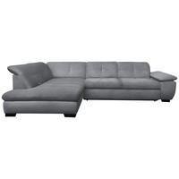 ECKSOFA Grau Flachgewebe  - Schwarz/Grau, Design, Textil/Metall (242/313cm) - Xora