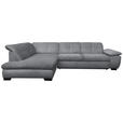 ECKSOFA Grau Flachgewebe  - Schwarz/Grau, Design, Textil/Metall (242/313cm) - Xora