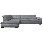 ECKSOFA Grau Flachgewebe  - Schwarz/Grau, Design, Textil/Metall (242/313cm) - Xora
