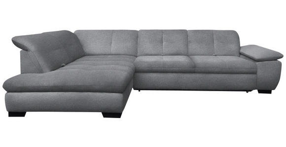 ECKSOFA Grau Flachgewebe - Schwarz/Grau, Design, Textil/Metall (242/313cm) - Xora