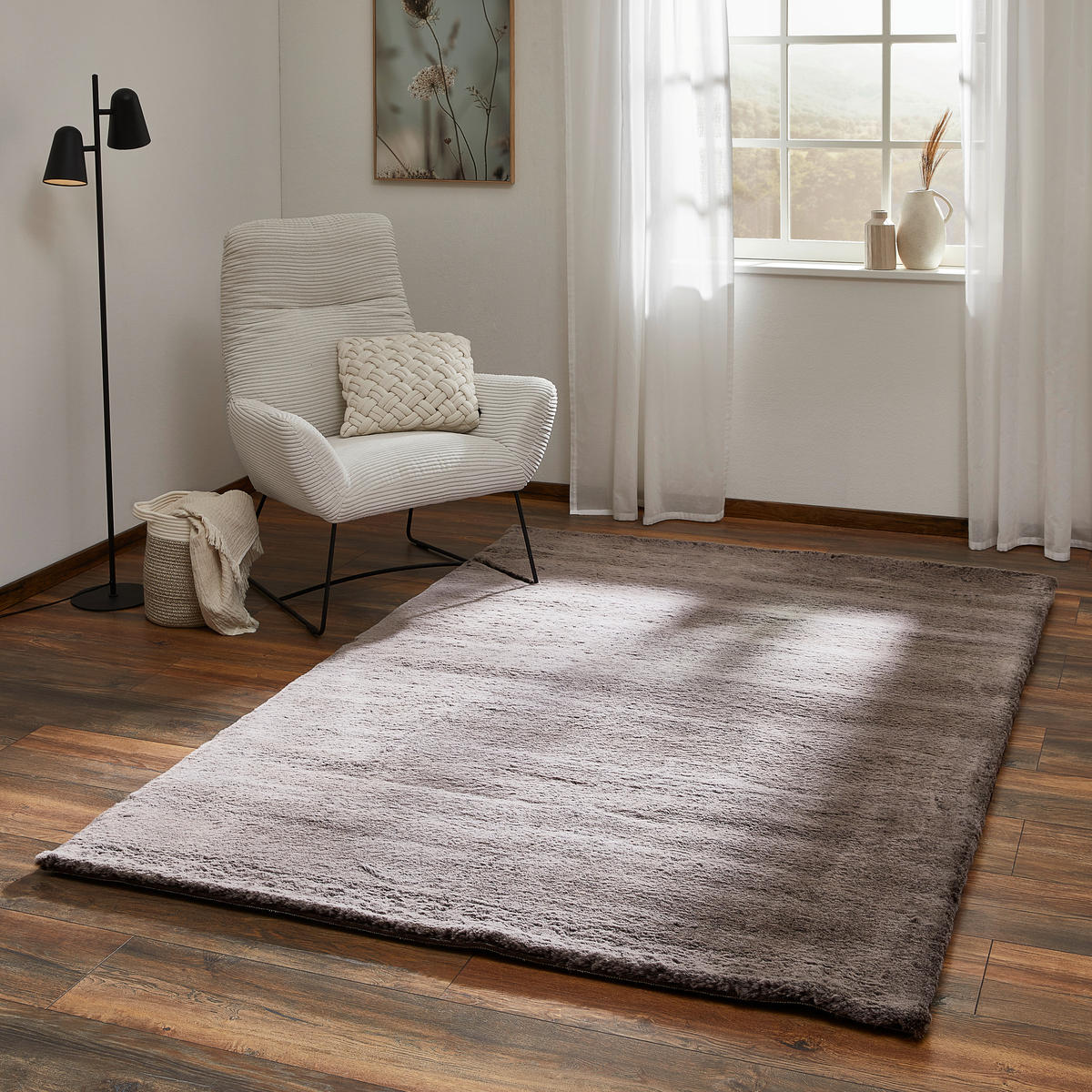 KOBEREC S VYSOKÝM VLASEM, 80/150 cm, hnědá - hnědá, Design, textil (80/150cm) - Novel