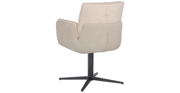 ARMLEHNSTUHL in Eisen Samt, Mikrofaser - Beige/Schwarz, Design, Textil/Metall (63/85/64cm) - Novel