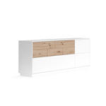 SIDEBOARD Weiß, Eiche Artisan  205/77/44 cm  - Weiß/Eiche Artisan, MODERN, Holzwerkstoff (205/77/44cm) - Carryhome
