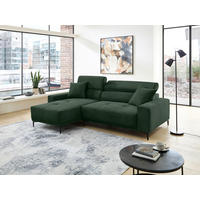 ECKSOFA Cord Dunkelgrün  - Dunkelgrün/Schwarz, Basics, Textil/Metall (183/250cm) - Livetastic