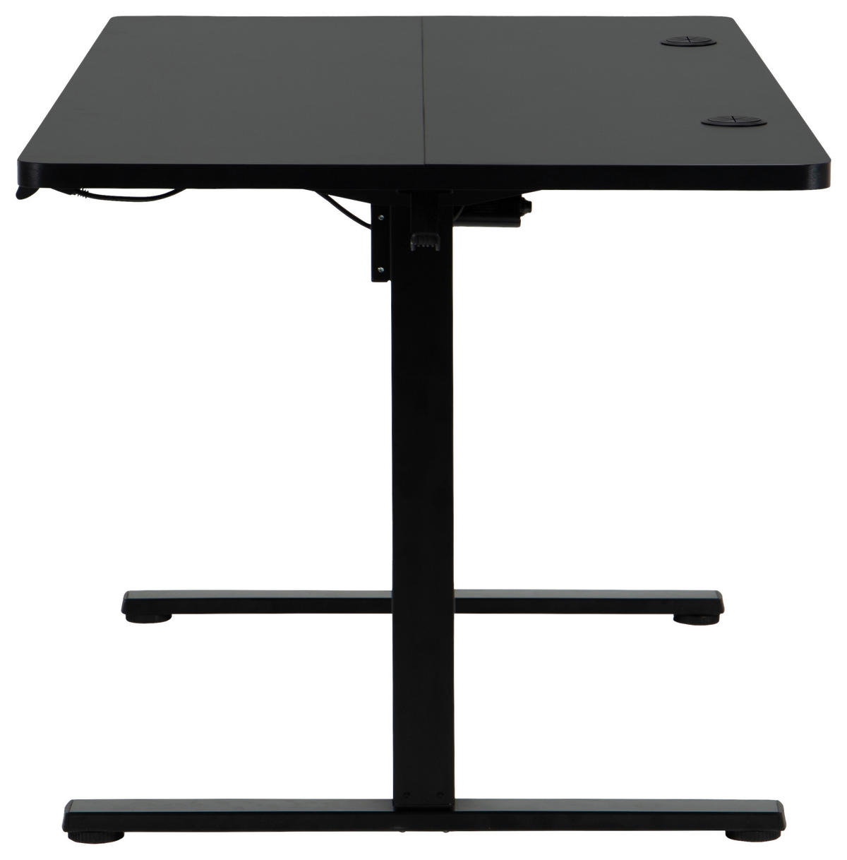 SCHREIBTISCH 160/80/72/118 cm Schwarz höhenverstellbar elektrisch höhenverstellbar  - Schwarz, Modern, Holzwerkstoff/Metall (160/80/72/118cm) - Livetastic