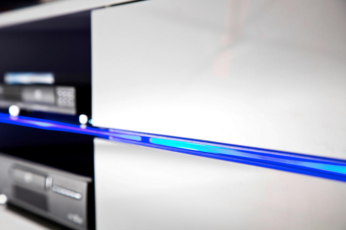 TV-ELEMENT 160/36/40 cm  - Weiss Hochglanz, Design, Glas/Holzwerkstoff (160/36/40cm)
