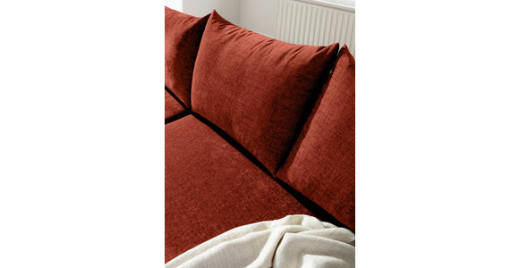 ECKSOFA Rostfarben Flachgewebe - Rostfarben/Buchefarben, KONVENTIONELL, Holz/Textil (144/230cm) - Carryhome
