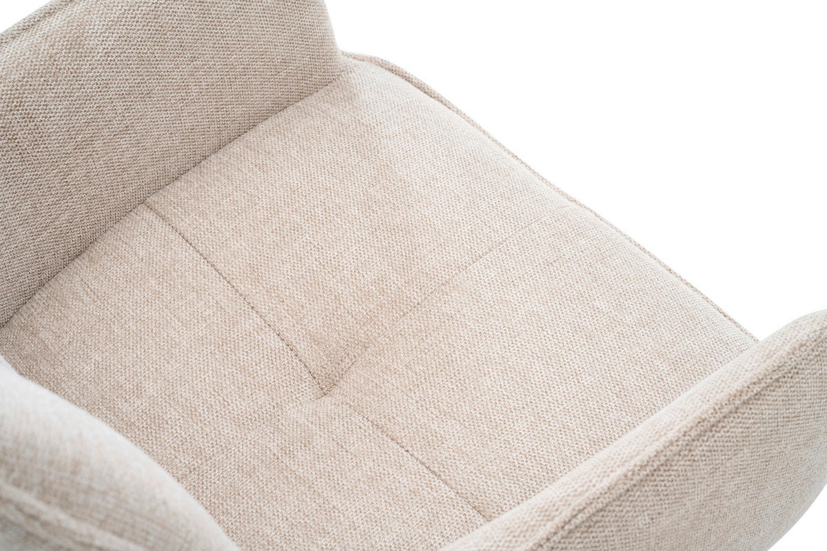 ARMLEHNSTUHL  in Stahl Chenille  - Beige/Schwarz, Design, Textil/Metall (56/89/62cm) - Welnova