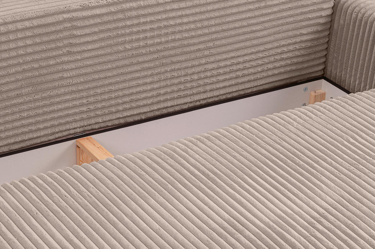 SCHLAFSOFA GRUBS  mit Cord Greige  - Greige/Schwarz, Basics, Kunststoff/Textil (225/96/93cm) - MID.YOU