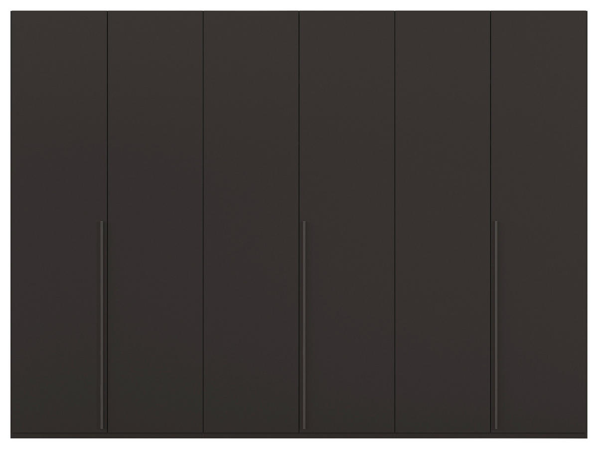 DREHTÜRENSCHRANK 301/223/60 cm 6-türig Schwarz  - Graphitfarben/Schwarz, Design, Holzwerkstoff/Metall (301/223/60cm) - home24