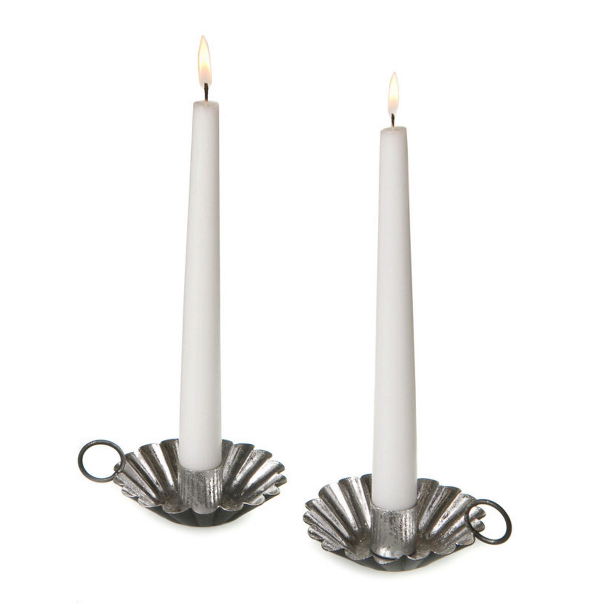 LJUSSTAKE  - silver/svart, Basics, metall (9,5/5cm)