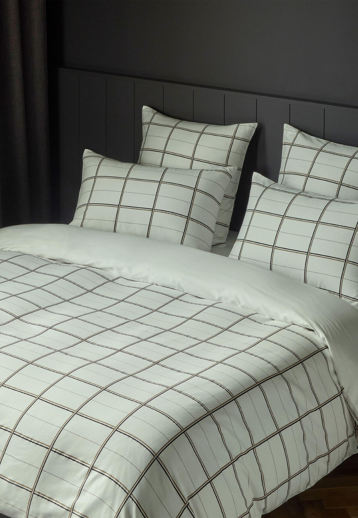 BETTWÄSCHESET Boss Check 160/210 cm  65 cm/100 cm  - Mintgrün, Design, Textil (160/210cm) - Hugo Boss