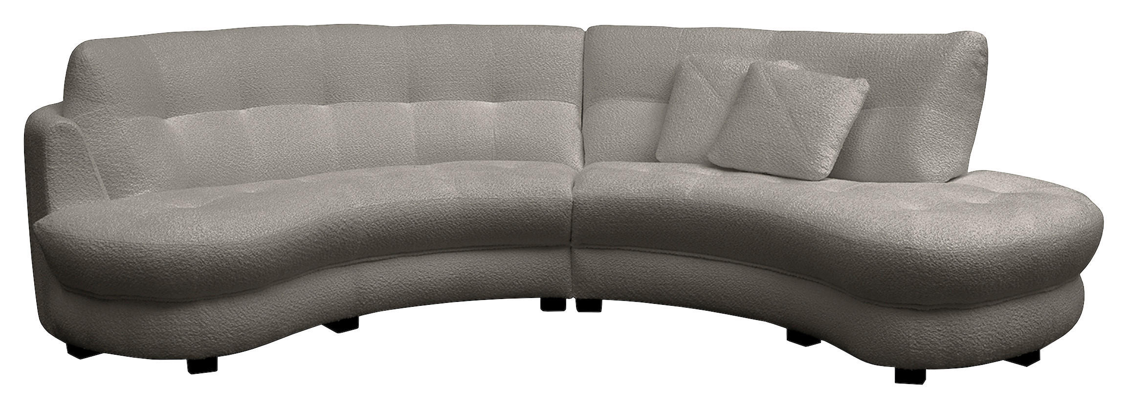 ECKSOFA Rundform  Dunkelgrau Bouclé  - Dunkelgrau/Schwarz, Design, Kunststoff/Textil (300/113cm) - Livetastic