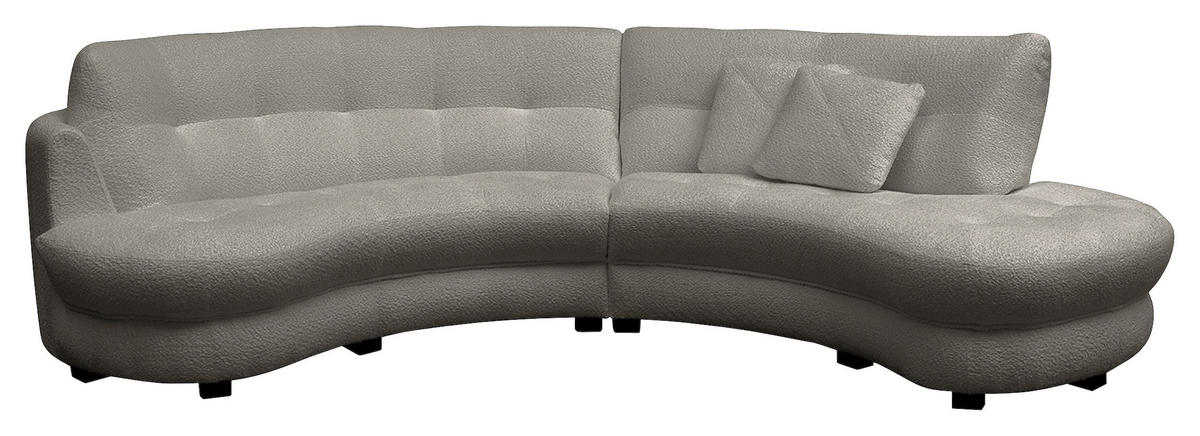 ECKSOFA in Bouclé Dunkelgrau  - Weiss/Dunkelgrau, Design, Kunststoff/Textil (300/113cm) - Livetastic