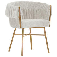 SCAUN CU BRAțE in culoare natur  - auriu/culoare natur, Design, metal/textil (65/76/60cm) - Ambia Home