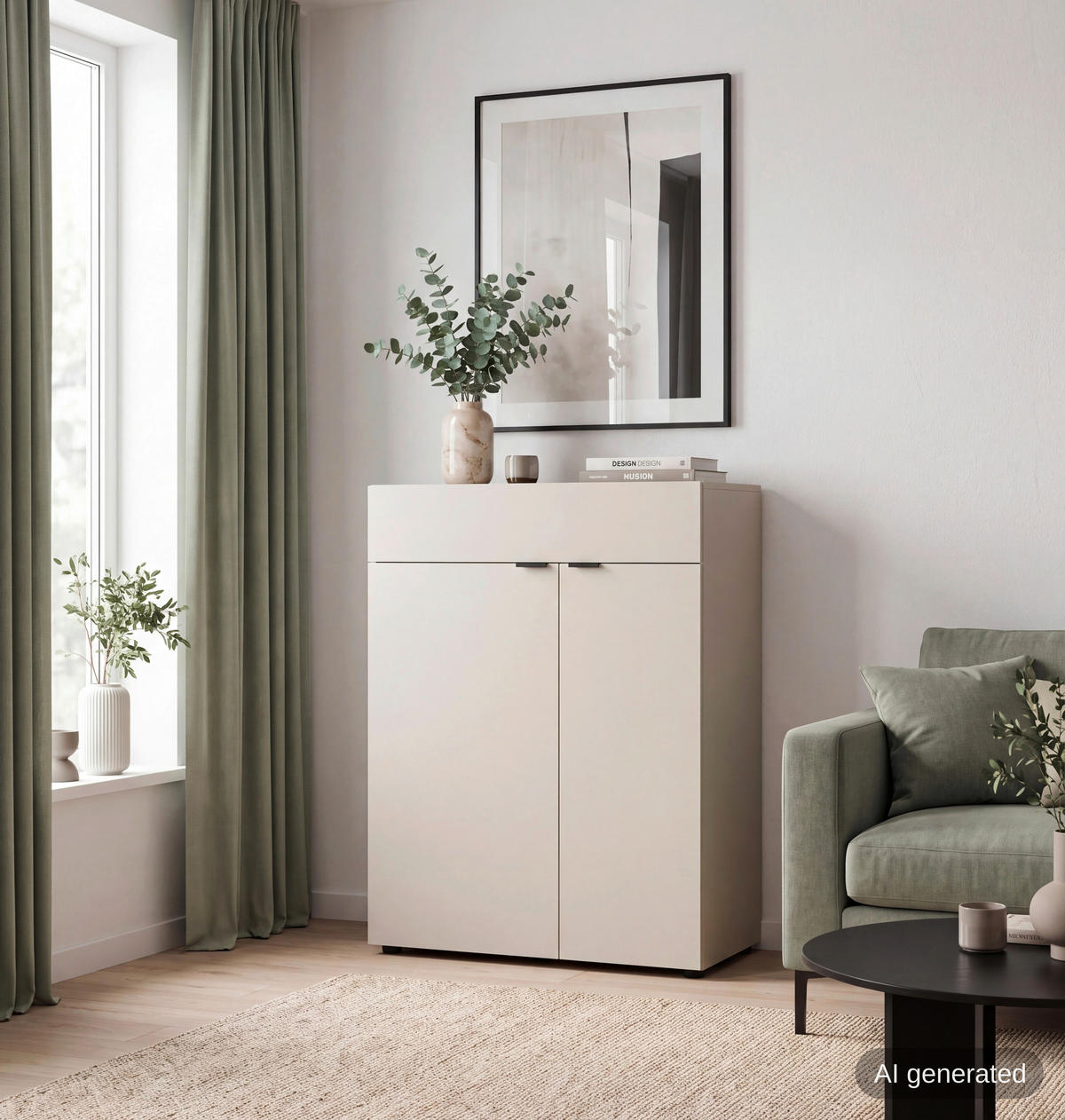 SIDEBOARD  150/83/37 cm 2 Schublade(n)  - Kaschmir/Schwarz, Design, Holzwerkstoff/Kunststoff (150/83/37cm) - MID.YOU