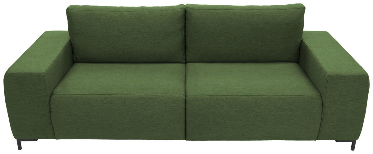 BIGSOFA Webstoff Grün  - Schwarz/Grün, Design, Textil/Metall (242/88/88cm) - LOOKS by W.Joop