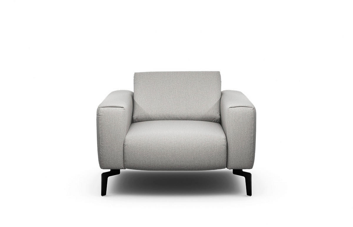 SESSEL Chenille Hellgrau    - Hellgrau/Schwarz, Design, Textil/Metall (110/85/86-94cm) - SENSOO