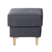 HOCKER in Textil Anthrazit  - Anthrazit/Buchefarben, Design, Holz/Textil (53/45/53cm) - Max Winzer