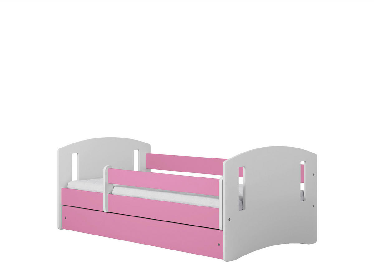 KINDER-/JUNIORBETT 80/160 cm  in Weiß, Pink  - Pink/Birkefarben, MODERN, Holz/Holzwerkstoff (80/160cm) - MID.YOU