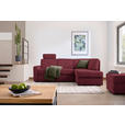 ECKSOFA in Webstoff Rot  224/165 cm  - Rot/Schwarz, KONVENTIONELL, Kunststoff/Textil (224/165cm) - Xora