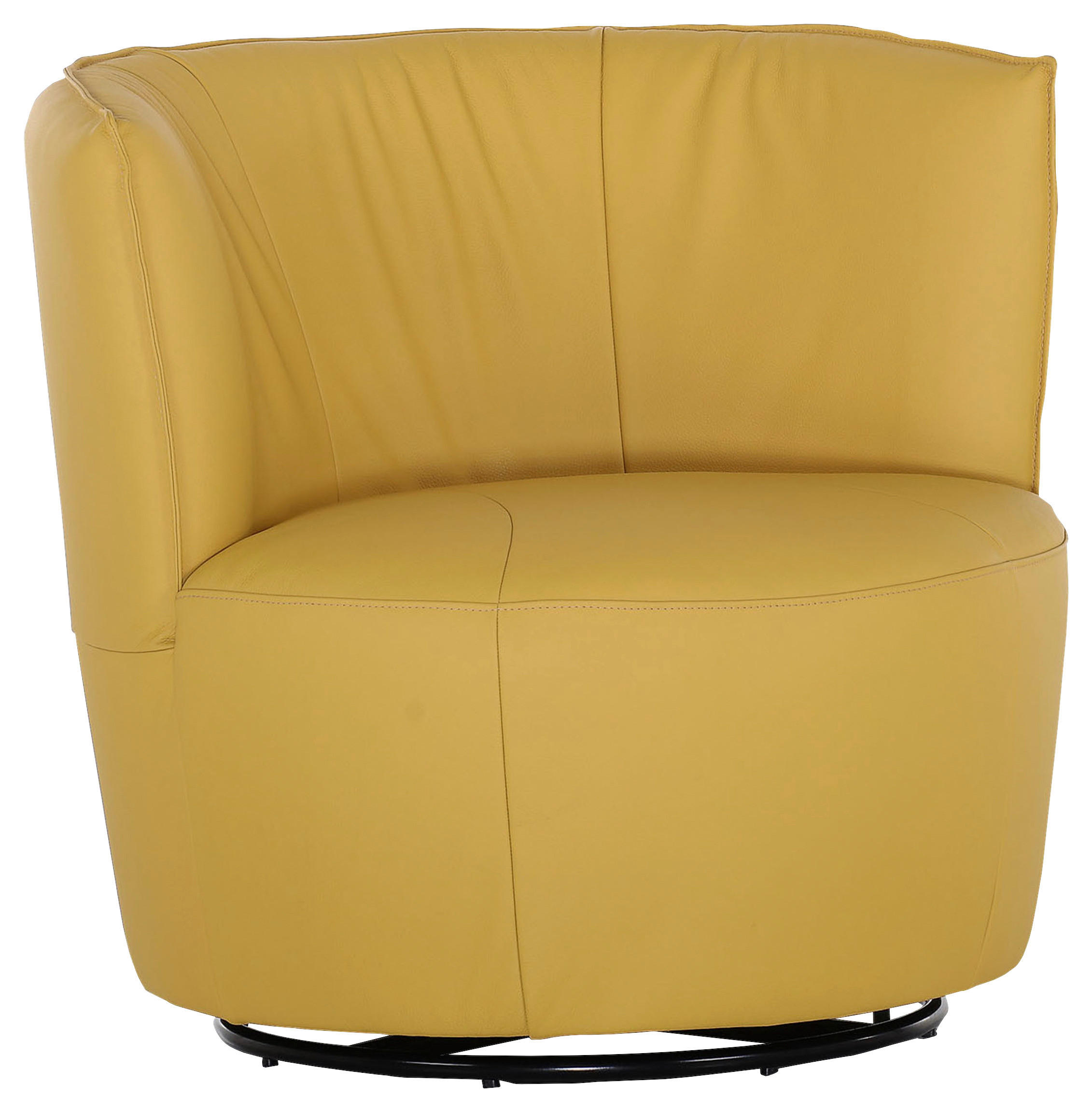 COCKTAILSESSEL in Echtleder Gelb  - Gelb/Schwarz, Design, Leder (93/83/88cm)