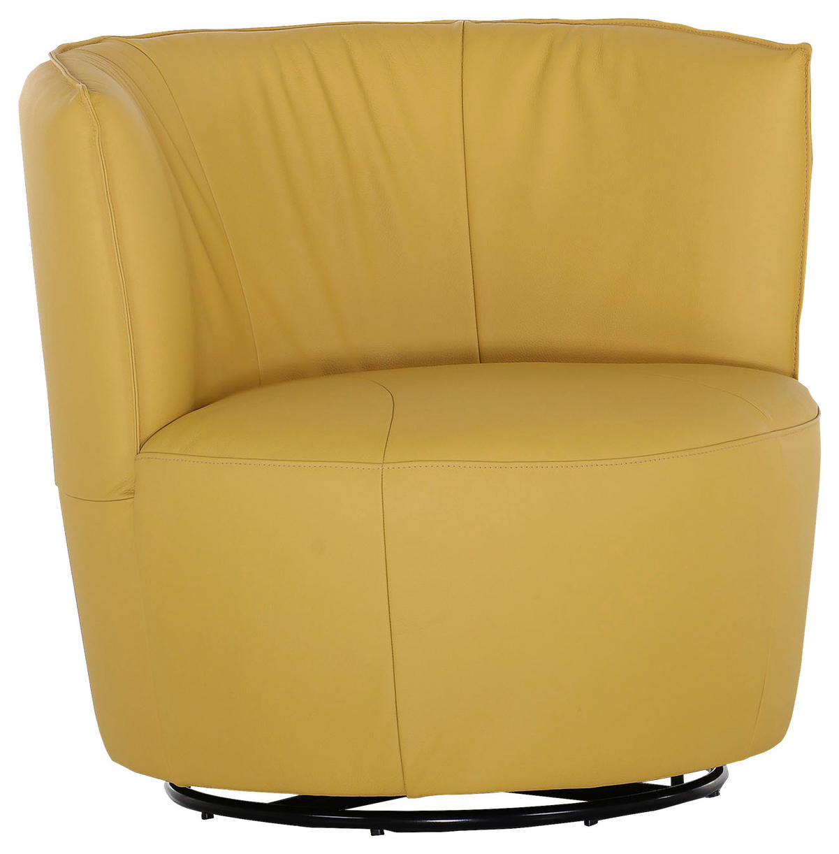 COCKTAILSESSEL in Echtleder Gelb  - Gelb/Schwarz, Design, Leder (93/83/88cm)
