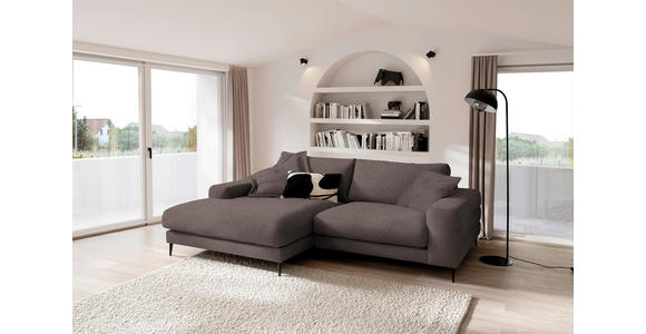 ECKSOFA  in Flachgewebe Hellbraun  177/253 cm  - Hellbraun/Schwarz, Design, Textil/Metall (177/253cm) - Dieter Knoll