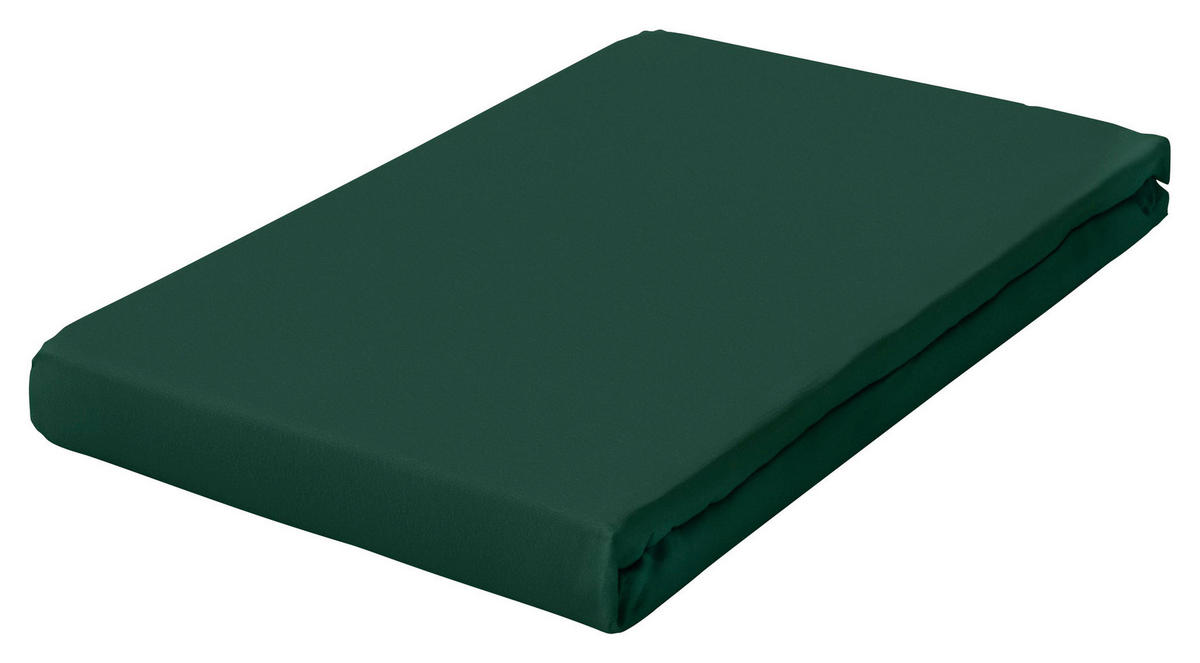 SPANNLEINTUCH 130/200 cm Frottee  - Dunkelgrün, Basics, Textil (130/200cm) - Schlafgut