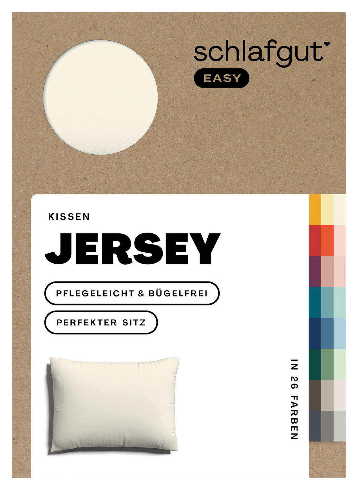 KOPFPOLSTERBEZUG EASY JERSEY 70/90 cm  - Gelb, Basics, Textil (70/90cm) - Schlafgut