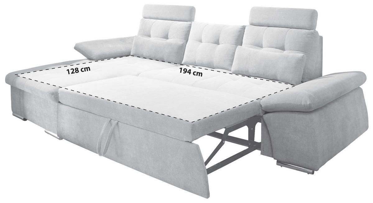 SAROKKANAPÉ textil, faalapú anyag szürke  - ezüst/szürke, Konventionell, műanyag/faalapú anyag (170/268cm) - MID.YOU